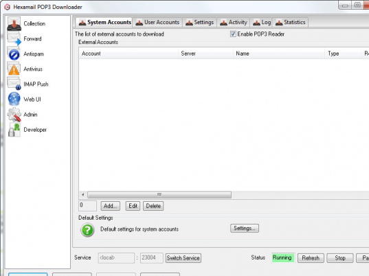 Hexamail POP3 Downloader Screenshot 1