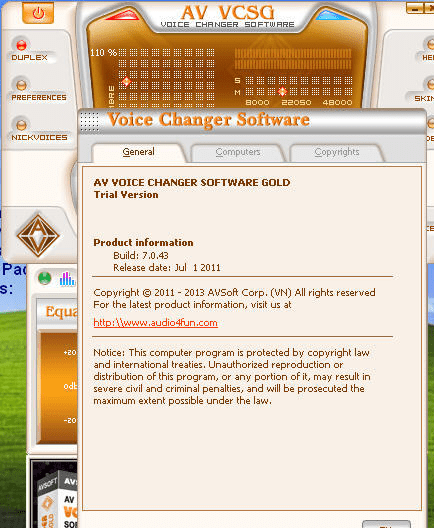 AV Voice Changer Software Gold Screenshot 1