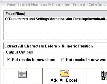 Excel Extract Numbers & Characters From All Cells Software Screenshot 1