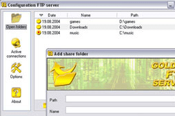 GoldenFTP server Screenshot 1