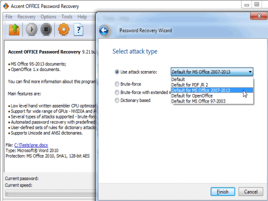 Accent Office Password Recovery Screenshot 1