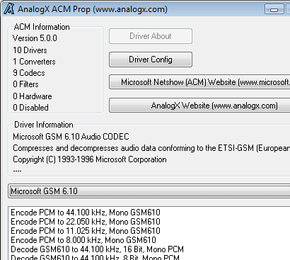 AnalogX ACMProperties Screenshot 1