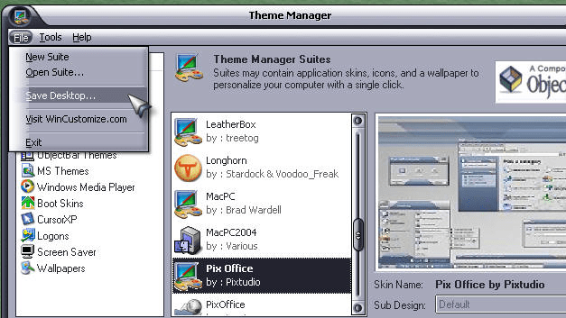Theme Manager Screenshot 1
