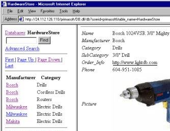 PrimaSoft Web dB Server Screenshot 1