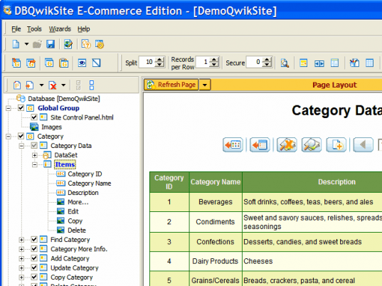 dbQwikSite E-Commerce Edition Screenshot 1