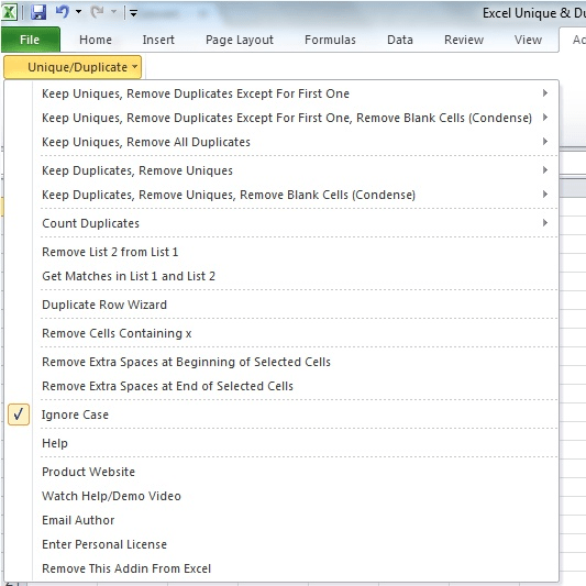 Excel Unique & Duplicate Data Remover Screenshot 1