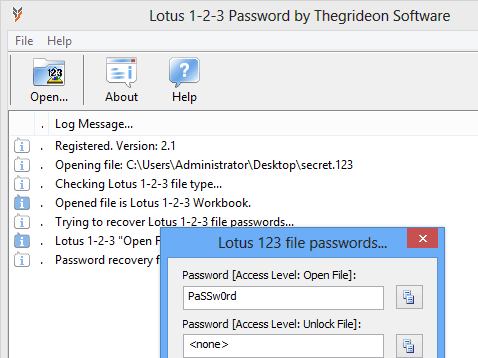 Lotus 1-2-3 Password Screenshot 1