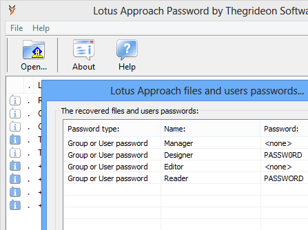 Lotus Approach Password Screenshot 1