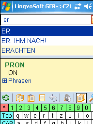 LingvoSoft Talking Dictionary German <-> Czech for Pocket PC Screenshot 1