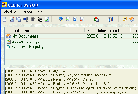Acritum One-click BackUp for WinRAR Screenshot 1