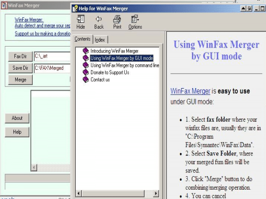 WinFax Merger Screenshot 1