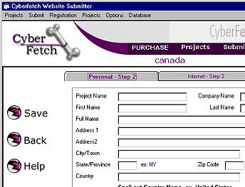 Cyberfetch Website Submitter Screenshot 1