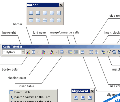 AutoCAD Table - { Cadig TableBar 2.4 } Screenshot 1