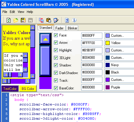 Yaldex Colored ScrollBars 1.7 Screenshot 1