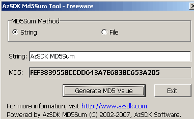 AzSDK MD5Sum Screenshot 1