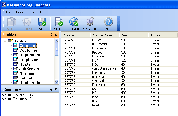 Kernel SQL Database Recovery Screenshot 1