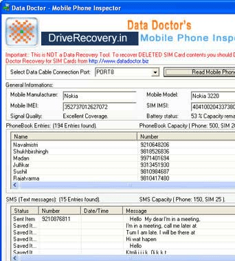 Cell Phone Investigation Software Screenshot 1