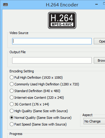H.264 Encoder Screenshot 1