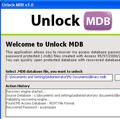 Recover Access DB Password Screenshot 1