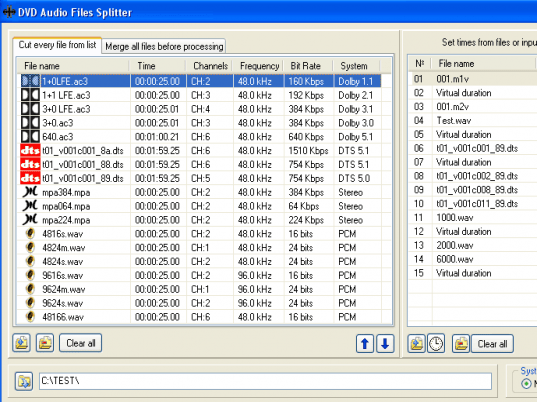 DVD Audio Files Splitter Screenshot 1
