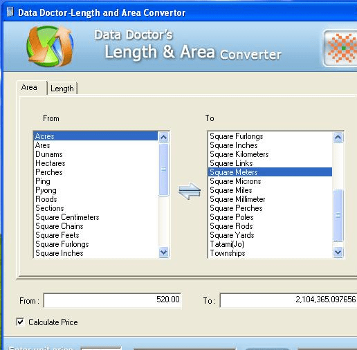 Area Length Unit Converter Screenshot 1