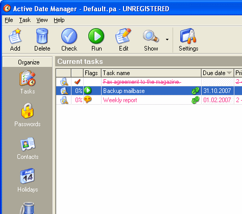 Active Date Manager Screenshot 1
