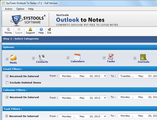 Converting Outlook to Lotus Notes Screenshot 1