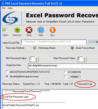Unlock MS Excel Password Screenshot 1