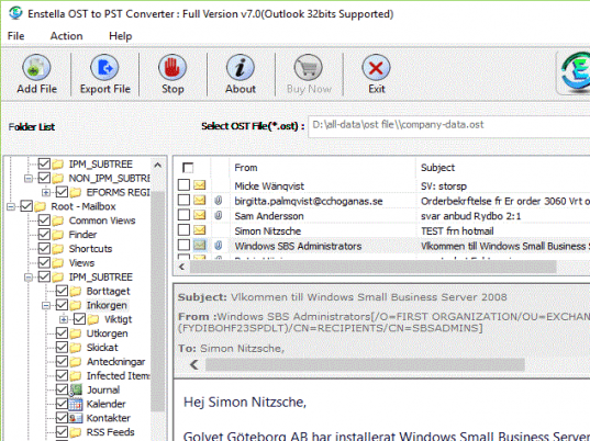 OST to PST Software Screenshot 1