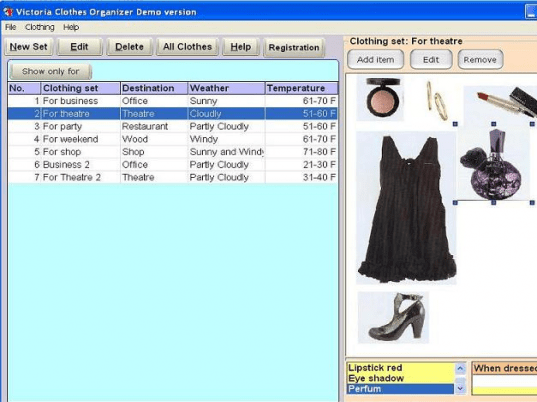 Victoria Clothes Organizer Screenshot 1