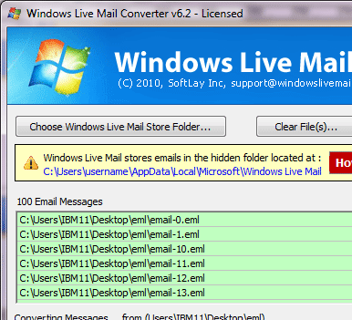 Windows Live Mail to Outlook Converter Screenshot 1