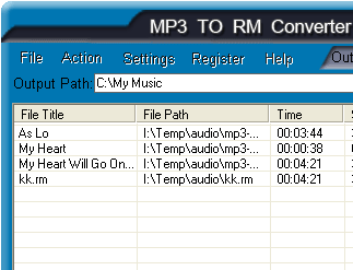 MP3 TO RM Converter Screenshot 1