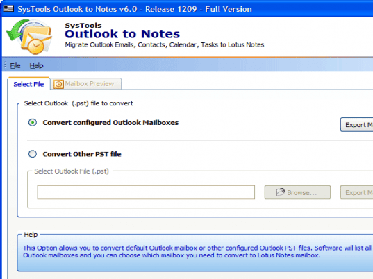 Outlook 2010 to Lotus Notes Screenshot 1