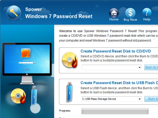 Windows 7 Password Reset Unlimited Screenshot 1