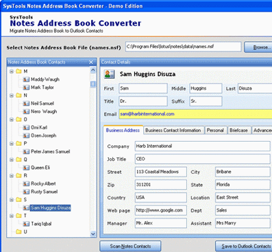 Notes Contacts Conversion Screenshot 1