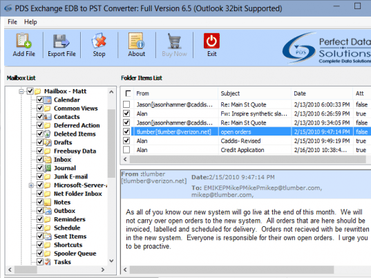 Restore Exchange EDB Mailbox Screenshot 1