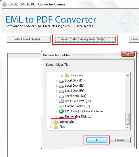 Multiple EML to PDF Converter Screenshot 1