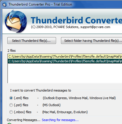 Import Thunderbird Mail to PST Files Screenshot 1