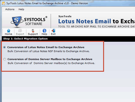 Email Conversion from Domino to Exchange Screenshot 1