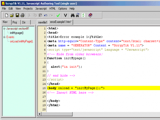 ScrypTik Javascript Editor Screenshot 1