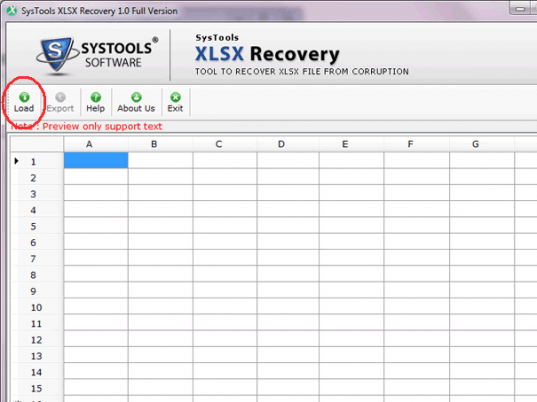 Corrupt XLSX File Recovery Screenshot 1