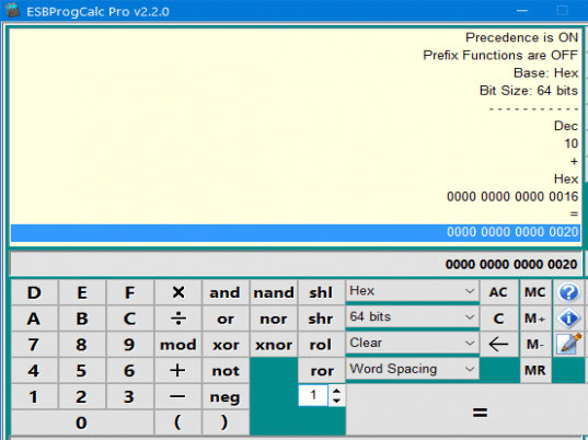 ESBProgCalc Pro - Programmers Calculator Screenshot 1