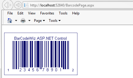 BarCodeWiz Barcode Control for ASP.NET Screenshot 1