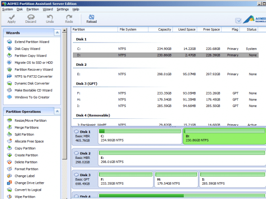 AOMEI Partition Assistant Server Edition Screenshot 1