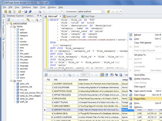 dbForge Query Builder for MySQL Screenshot 1