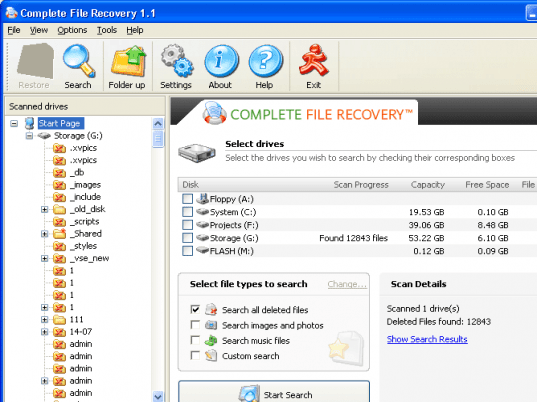 Complete File Recovery Screenshot 1