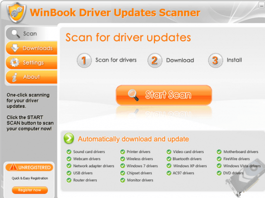 WinBook Driver Updates Scanner Screenshot 1