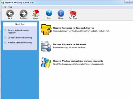 Daossoft Password Recovery Bundle 2012 Screenshot 1