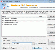 Any DWG to PDF Converter 2009 Screenshot 1