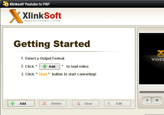 Xlinksoft YouTube to PSP Converter Screenshot 1